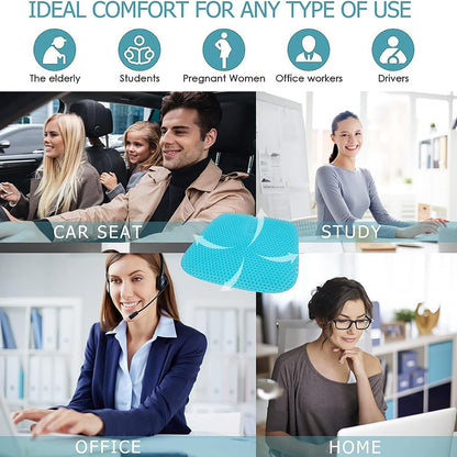 masteymoh Gel Seat Cushion for Long Sitting, Gel Cushions for Pressure Sores Relief