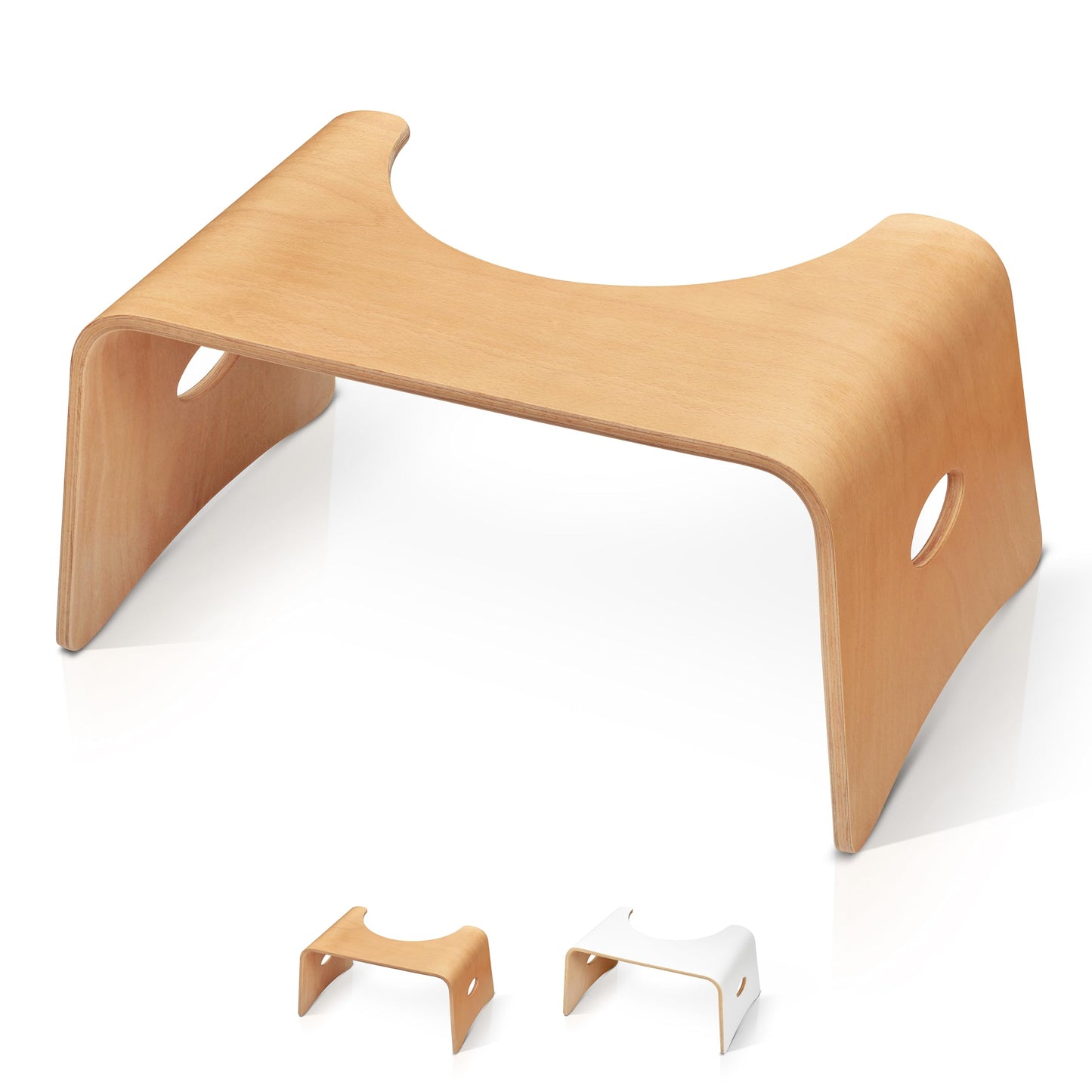 Well Care Wooden Toilet Stool for adults Varnished - Bathroom Foot Step for Squatting - Stoolie for Squat posture to relieve Constipation - Made in