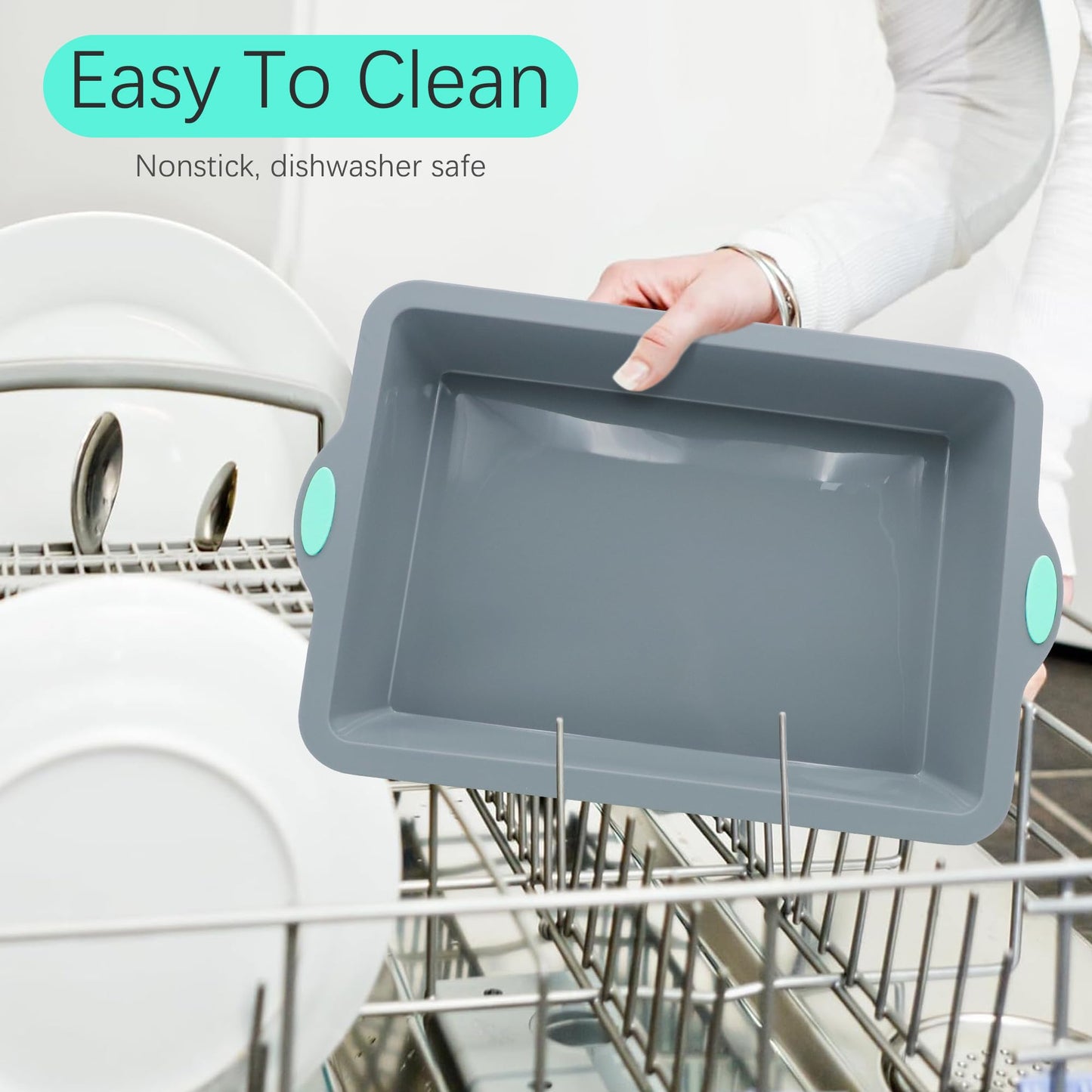 To encounter Silicone Baking Pans Set, 4 Pieces Nonstick Bakeware Set with Baking Pans, Baking Sheets, Cookie Sheets, Cake Pan with Metal Reinforced