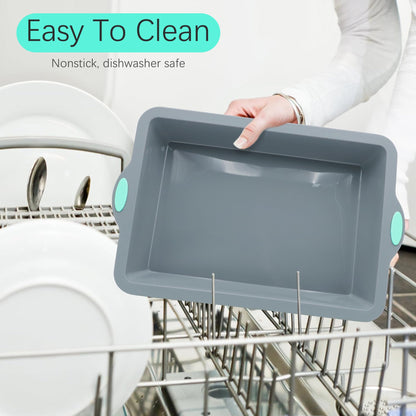 To encounter Silicone Baking Pans Set, 4 Pieces Nonstick Bakeware Set with Baking Pans, Baking Sheets, Cookie Sheets, Cake Pan with Metal Reinforced