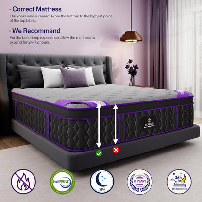 Queen Size Mattress, 14 Inch Deluxe Hybrid Queen Mattress in a Box, Cooling-Gel Memory Foam & Pocket Springs, Medium Firm, Pressure Relief, Extra Edge Support, 365-Night Trial (2026 Upgraded Support)