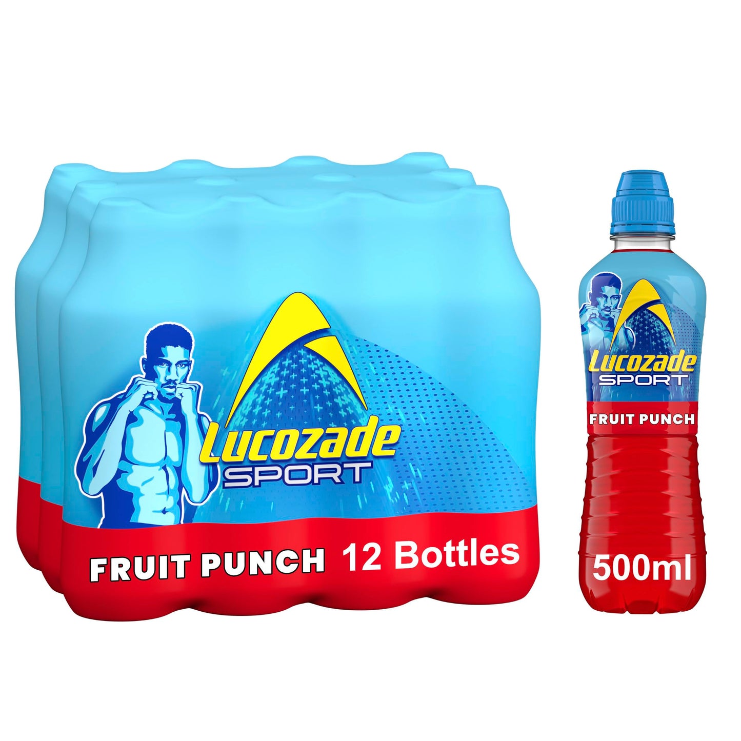 Lucozade Sport Body Fuel - Fruit Punch 12x500ml| Isotonic sports drink, with Electrolytes and Vitamin B3 | Still | Bursting with Flavour