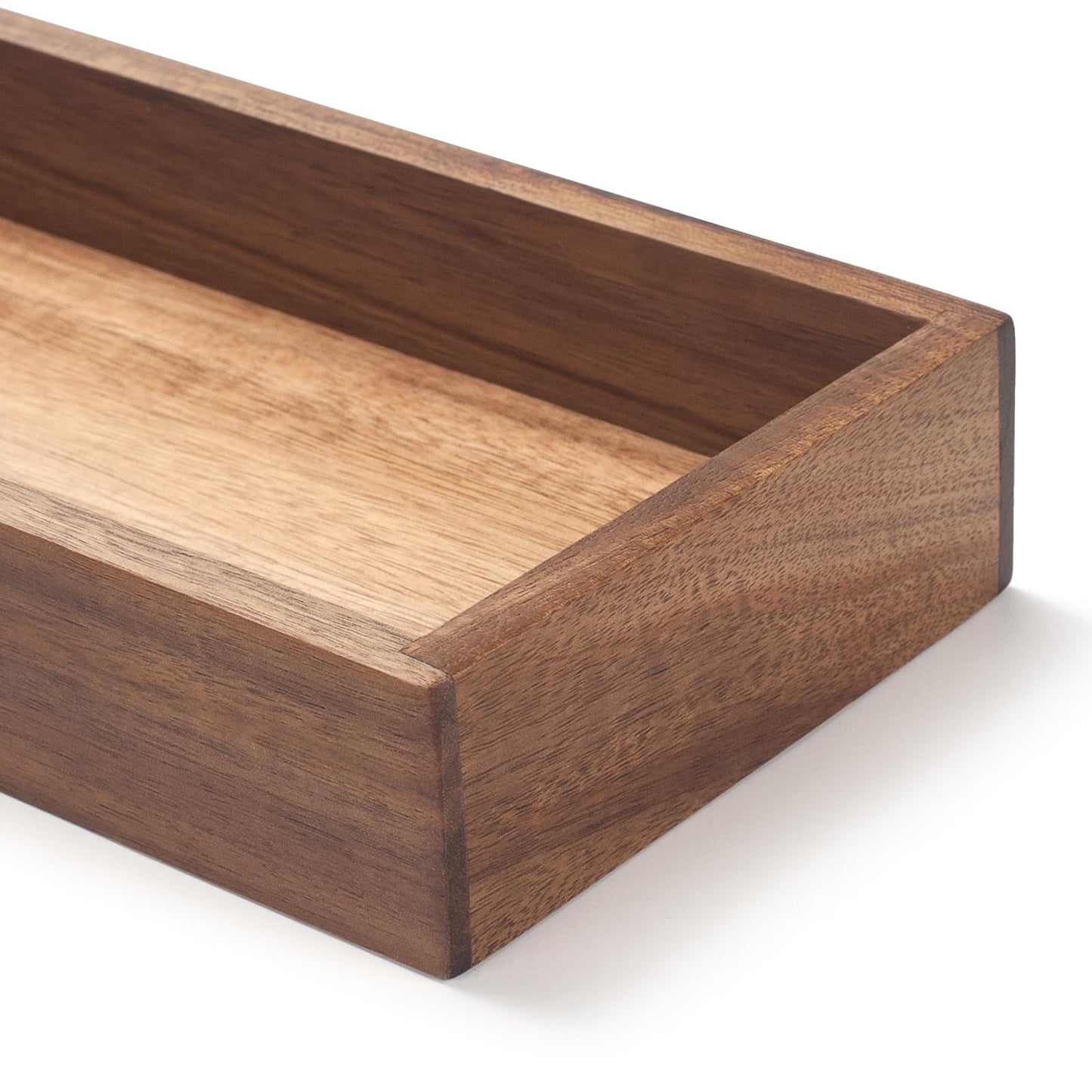 Bathroom Vanity Tray, Bathroom Tray for Counter, Acacia Wood Toilet Tank Tray for Organizing and Home Decor (30 x 11.5 x 4 cm)