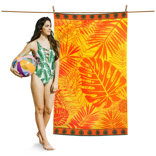 GC GAVENO CAVAILIA 1Pack 500 GSM Beach Towels For Adult, Lightweight & Super Absorbent Quick Dry Towels, Pool Towel, Camping Large Towel, Tropical