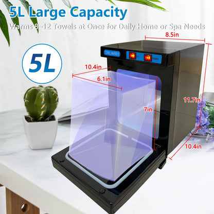 Hot Towel Warmer, 5L Towel Warmer Cabinet with UV Sterilizer, 360° Heating & Fast Heat-Up, Easy to Use for Beauty, Salon, Spa, and Home