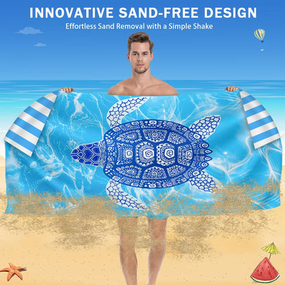 COYBTO Beach Towels for Adults, Large 180x90CM Dock and Bay Beach Towel, Double Sided, Sandproof, Lightweight