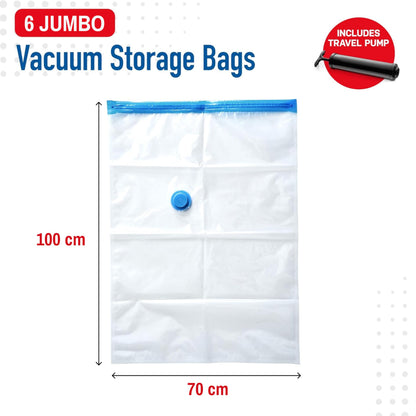Spacesaver Jumbo Vacuum Storage Bags for Clothes - 100 x 80 cm Vacuum Bags and Space Saver for Comforters and Blankets