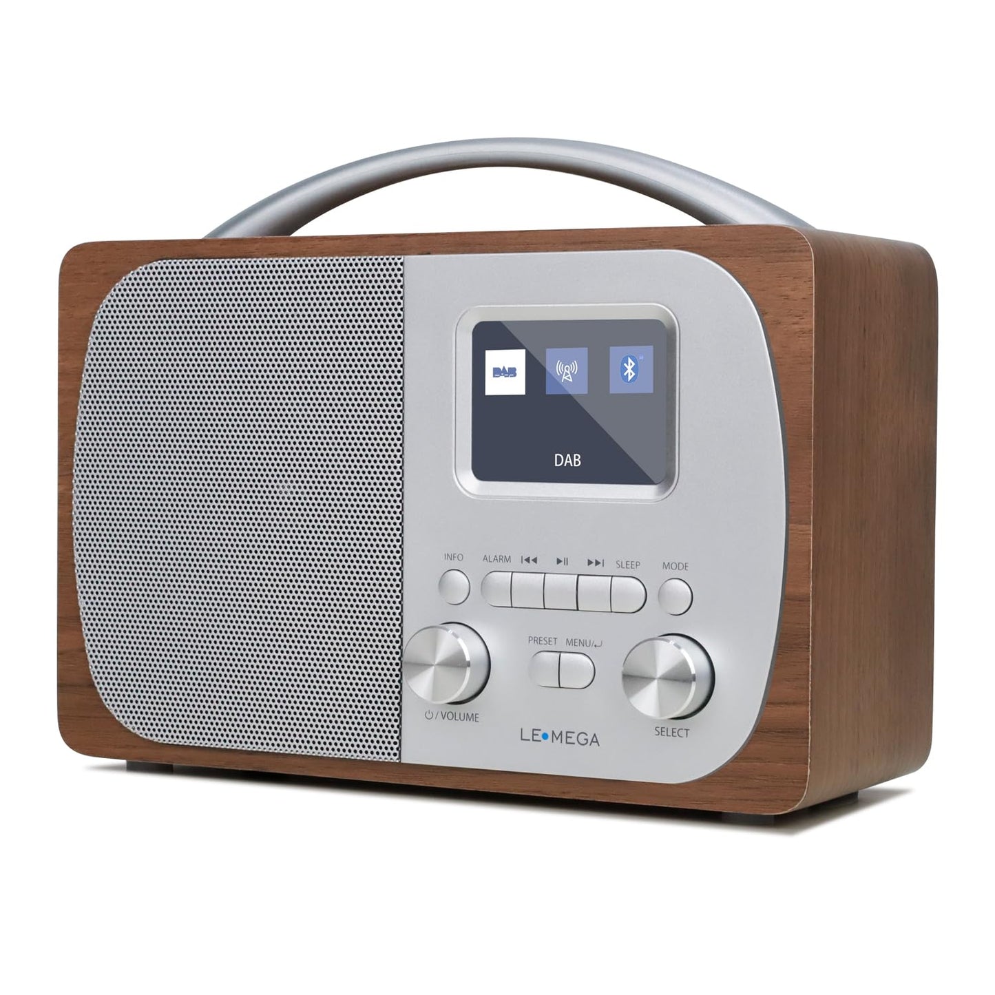 LEMEGA DR5 Portable DAB/DAB+ Digital Radio,Bluetooth Speaker with FM Radio,Kitchen/Bedside FM Radio, Dual Alarms Clock,Sleep Timer, 40 Presets, Colour