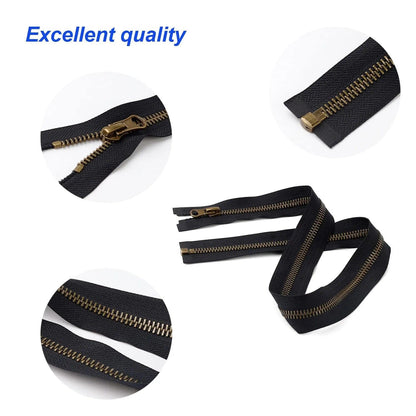 txuzong Zip 80 cm, 32" #8 Metal Zip, Brass Zippers for Jackets, Zips, Separable, for Backpacks, Jackets, Coats