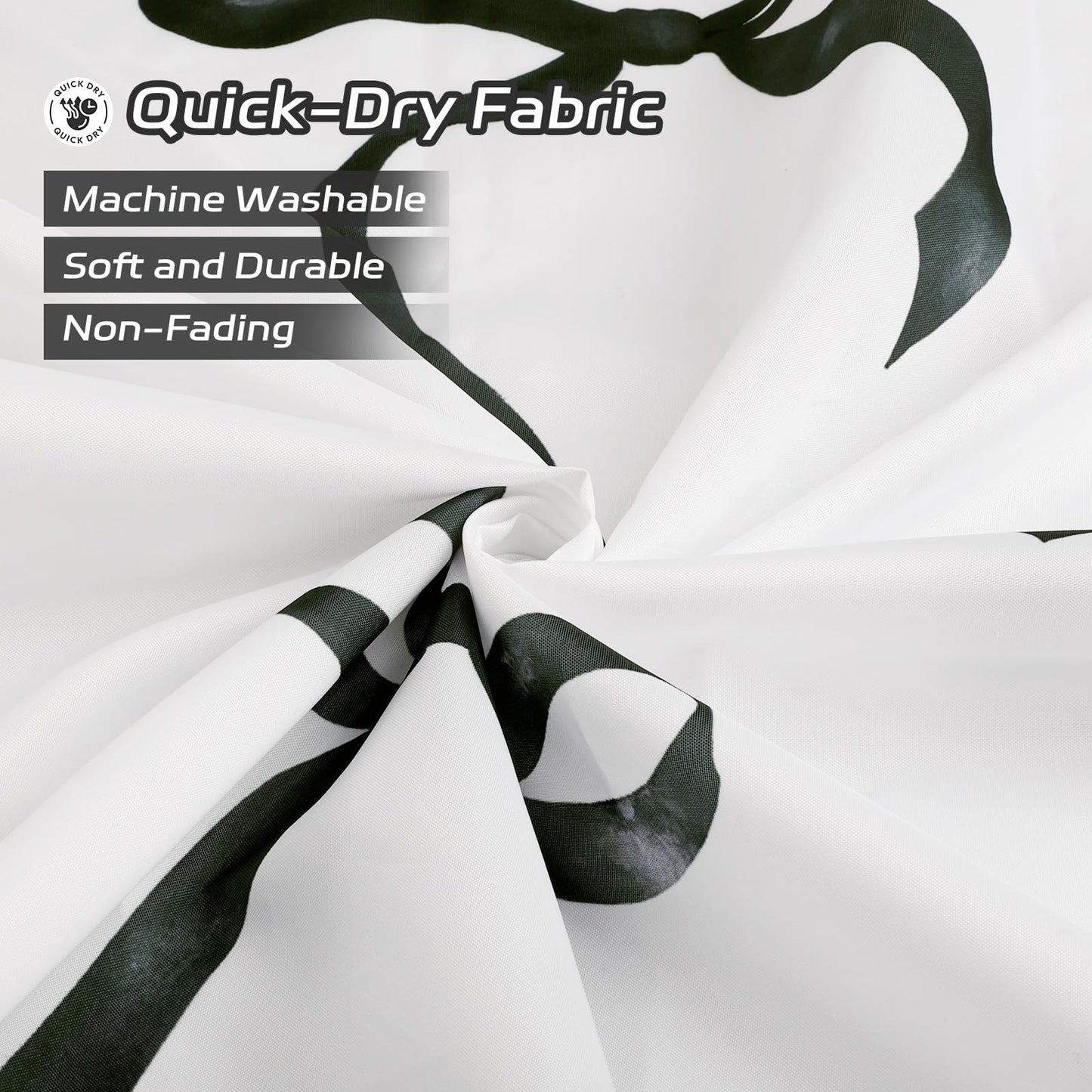 Dazzlewall Bow Shower Curtain for Bathroom Mould & Mildew Resistant