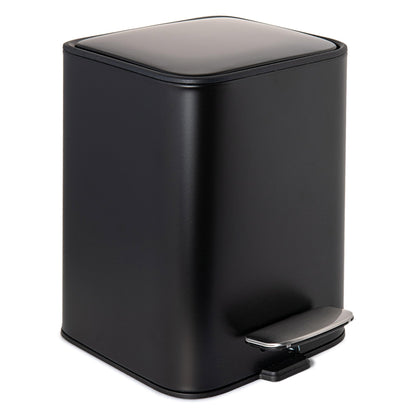 Erreke Bathroom Pedal Bin 3L, Black, Removable Inner Bucket, Modern Design