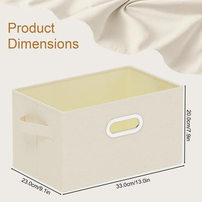 ENUMAIL Collapsible Open Storage Baskets,33x23x20cm,Beige,4 Pack