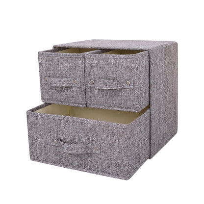 YINGGG Fabric Storage Box Storage Bins with Handle Drawer Organiser with Lid Folding Storage Bins Box Containers for Socks, Underwear, Bras, Ties