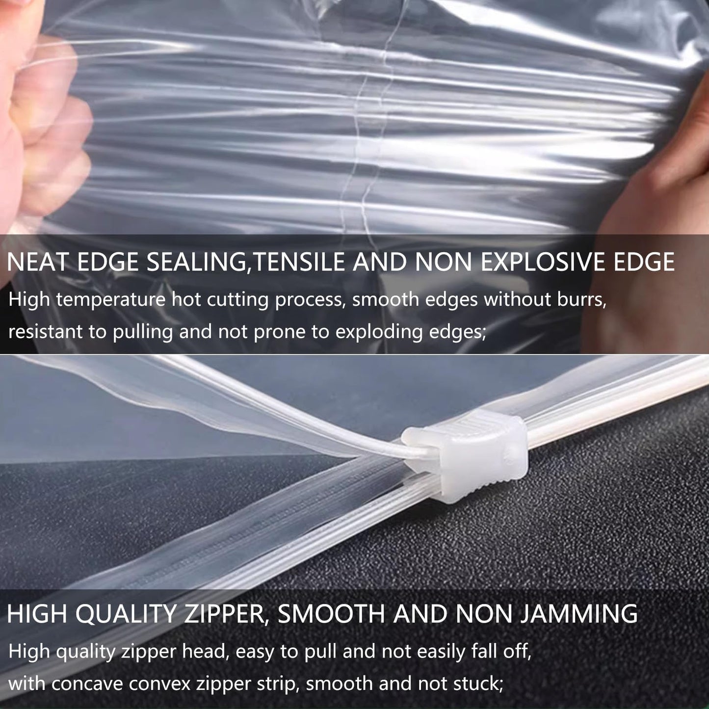ATB-Foger 30Pcs Travel Clothes Storage Bags Clear Zip Lock Clothes Bags Resealable Large Plastic Luggage Pouch For Cloth, Storage