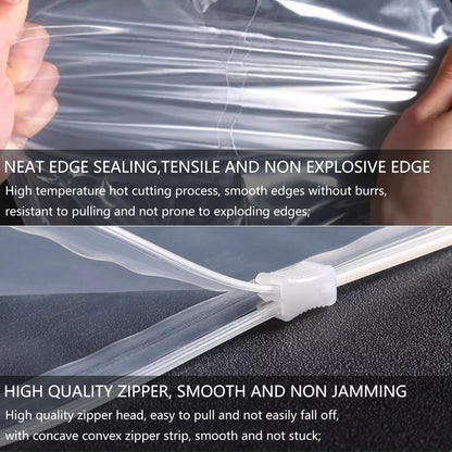 ATB-Foger 30Pcs Travel Clothes Storage Bags Clear Zip Lock Clothes Bags Resealable Large Plastic Luggage Pouch For Cloth, Storage