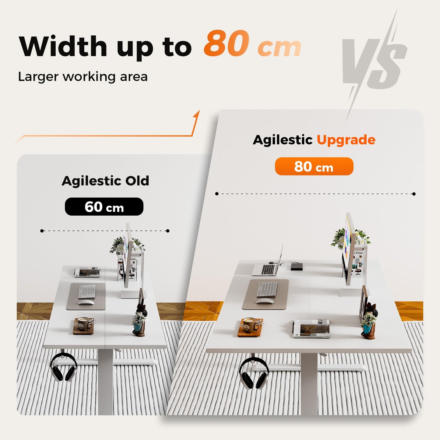 Agilestic Height Adjustable Electric Desk, 2 Memory Height, 120x80cm