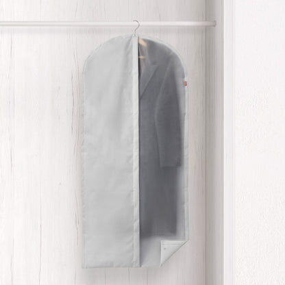Rayen - Wardrobe clothes cover. Zip-up hanging suit cover. Dress cover resistant to dust, moisture and moths. 60 x 135 cm. Light Grey/Translucent