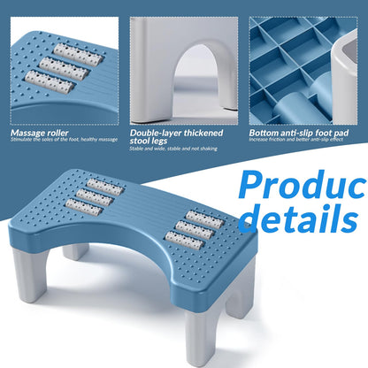 Toilet Stool, Non Slip Toilet Stool Squat Adult Poop Stools with Massage Function for Constipation Relief fits All Toilets for Assist Relieve (Blue)
