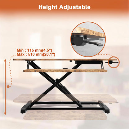 PUTORSEN Standing Desk Converter, 36 inch Height Adjustable Sit Stand Desk Converter