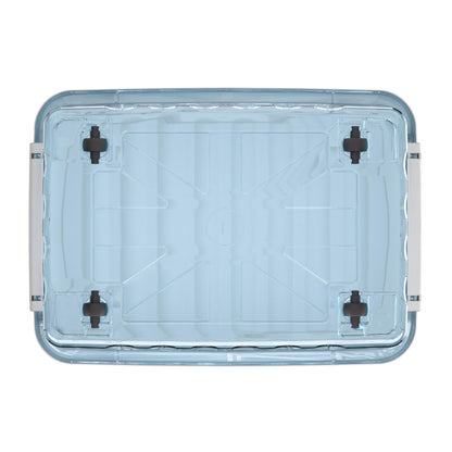 Cetomo 35L*4 Plastic Storage Boxes with Wheels, Lidded Storage Box with Secure Side Latches, PP Nestable and Stackable Clear Organizer for Home