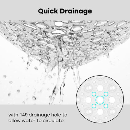 XIYUNTE Shower Mat Non Slip Anti Mould - 53 x 53cm Square Bath Mat Non Slip Shower Mats for Inside Shower