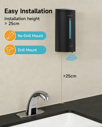 AIKE Classic Automatic Soap Dispenser Wall Mounted, Stainless Steel Finish