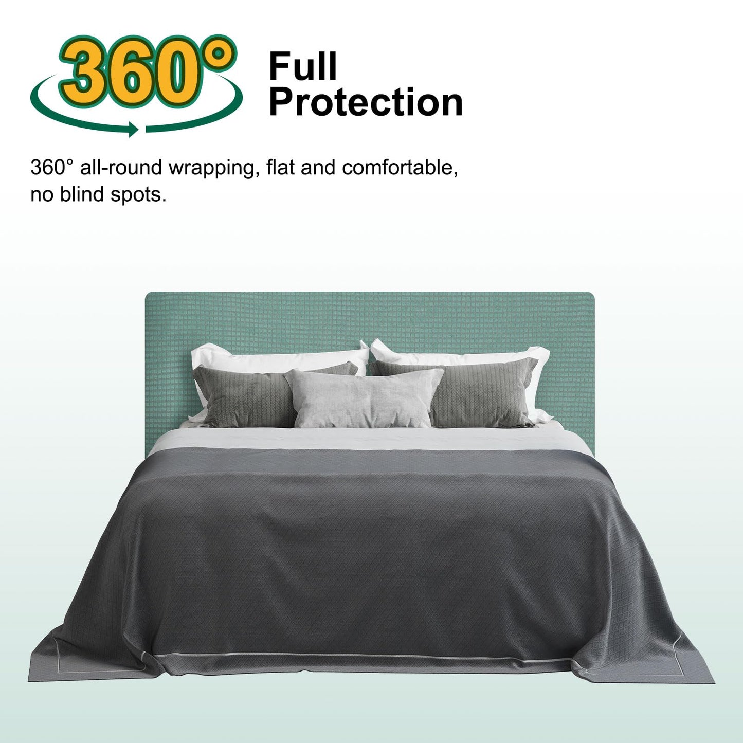 Bed Headboard Cover Dustproof Protector Jacquard Furniture Cover for 1.1-1.4m, Green
