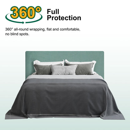 Bed Headboard Cover Dustproof Protector Jacquard Furniture Cover for 1.1-1.4m, Green