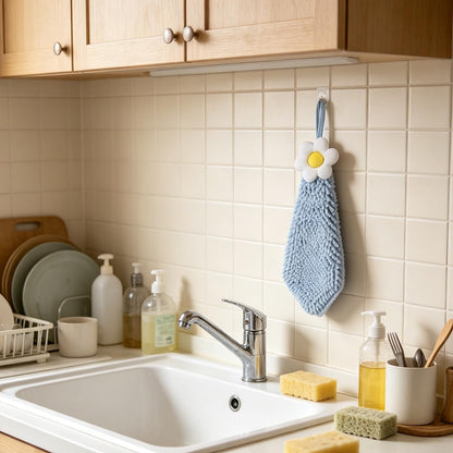 Microfibre Hand Towels,Soft Plush Small Hand Towel Quick-Drying Super Absorbent Chenille Hand Towels with Hanging Loop for Kitchen and