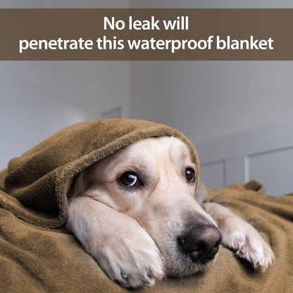 YISURE Waterproof Love Blanket for Bed Intimacy, Leakproof Squirt Blanket for Adults, Taupe Throw Blanket 80"x60" (Brown/Tan)