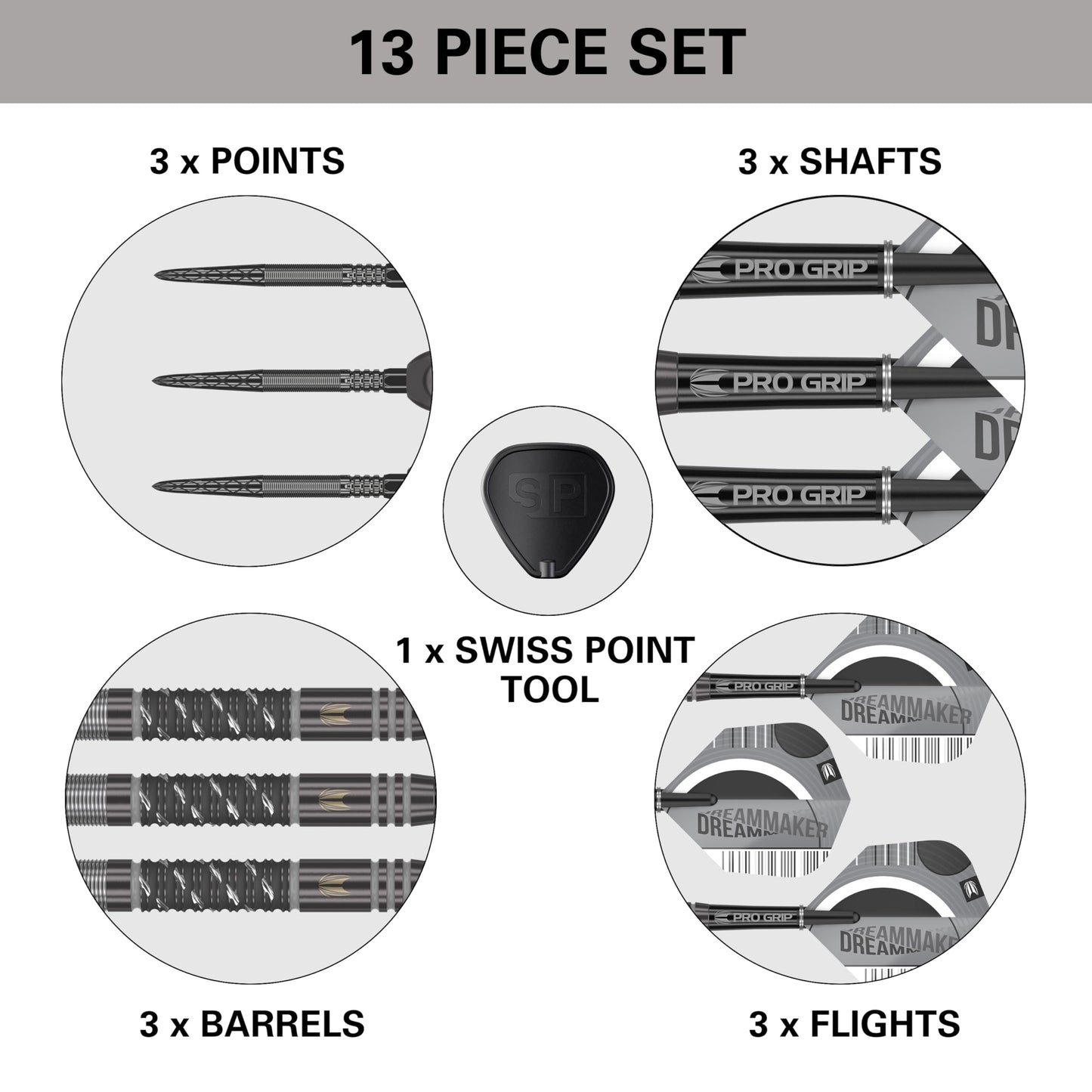 TARGET Darts Dimitri Van Den Bergh x ECHO 90% Tungsten Steel Tip Darts Set ? 24g Steel Tip Dart Set, Swiss Point Darts, SP Tool Included, Player