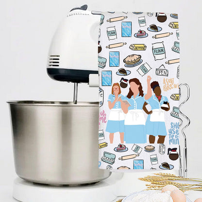 LEVLO Waitress Musical Kitchen Towel Jenna ＆ Becky ＆Dawn Fans Gift She Used to Be Mine Tea Towel Broadway Waitress Housewarming Gift (Flour Towel)