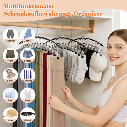 HONZUEN Trouser Hangers with Clips, 2 Pack Space Saving Hangers