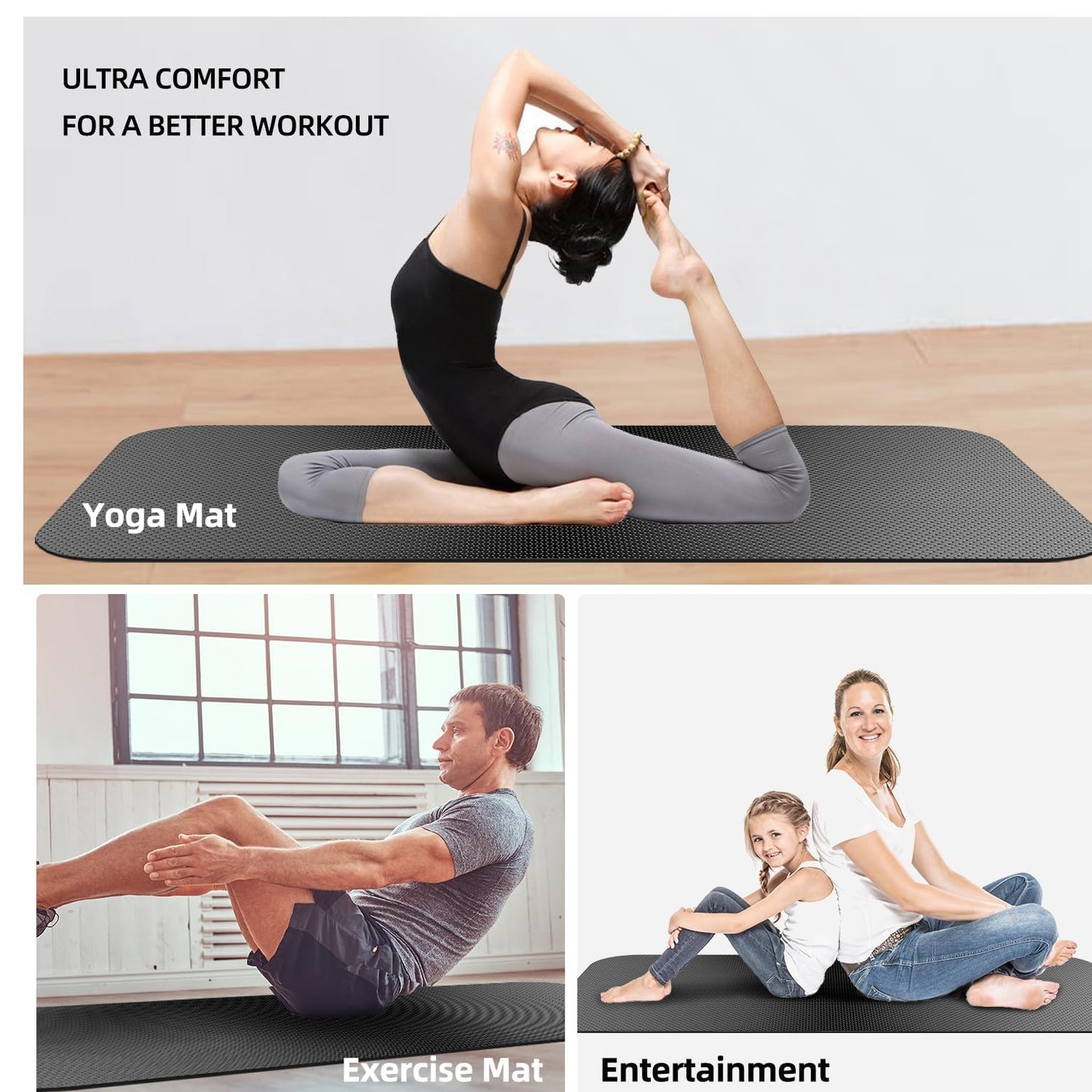 Treadmill Mat With Strap,Walking Pad Mat,Exercise Bike Mat,For Under Stationary Bike,Rowing Machine,Exercise Equipment,Spin Bike,Turbo Trainer,For