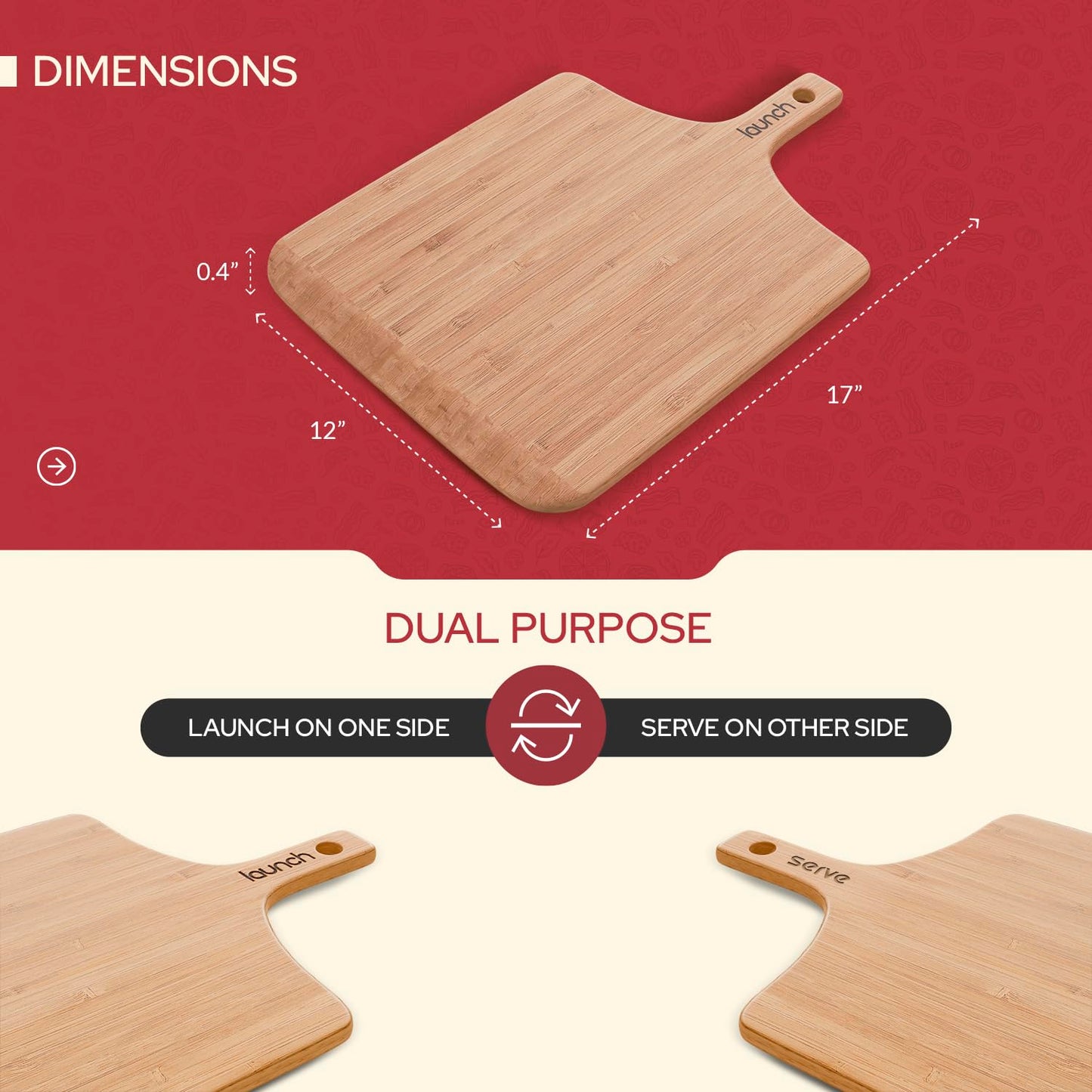 Slyced Wooden Pizza Peel Rack | Includes 4 x 12 Inch Non-Stick Bamboo Pizza Boards | Real Wood Pizza Paddle Stand | Innovative Design Allows You to