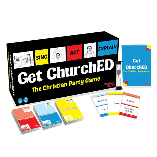 Kulture Games Get ChurchED - The Christian Party Game Sing, Act/Charades, Explain - Christian Gifts - Bible Trivia Game - Charades Games for Family