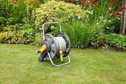 HOZELOCK - Hose Reel 60m 2-in-1 (Reel and Wall Fixings Only) : Free-standing or Wall-mounted, Reel With Lightweight, Robust Main Body for Durability