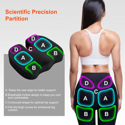 inaepeak Seat Cushion, Memory Foam Seat Cushion for Coccyx Tailbone Pain Relief, Suitable for Office Chair/Car Seat/Wheelchair