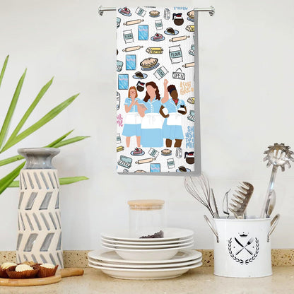 LEVLO Waitress Musical Kitchen Towel Jenna ＆ Becky ＆Dawn Fans Gift She Used to Be Mine Tea Towel Broadway Waitress Housewarming Gift (Flour Towel)