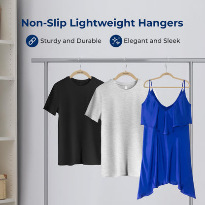 50 Pieces Velvet Hangers - Space Saving Heavy Duty Slim Suit Clothes Hanger Set with 360 Degree Swivel Metal Hook, Can Hold Up to 10 Lbs. For Coats