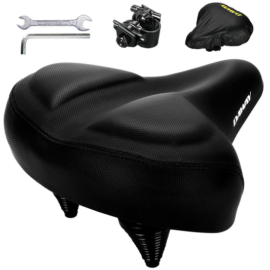 DAWAY C40 Ultra-Comfortable Oversized Bike Seat - Memory Foam Padded, Extra Wide Soft Bicycle Saddle for Men Women Seniors - Fit for Peloton, Cruiser,
