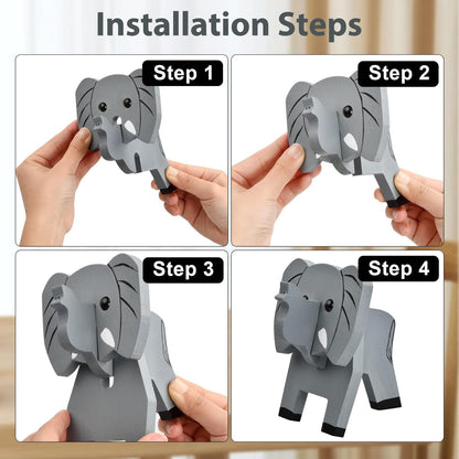 BRIOTA Elephant Shaped Glasses Holder, Animals Glasses Stand, 3D Puzzle Eye Glasses Holder Stand, Wooden Spectacle Holder