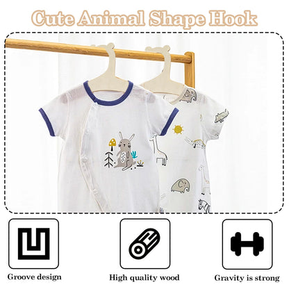 LIQWEI 15 Pcs Wooden Baby Clothes Hangers, 9 Inch Baby Pant Hanger Ganchos Para Ropa De Bebe, Newborn Child Hangers for Nursery Kids Coats