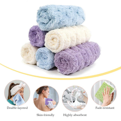PHOGARY Flannel Face Cloth Pack 6, Reusable Microfibre Face Cloth, Makeup Remover Cloth Cleansing Cloths for Face