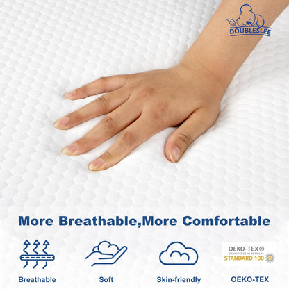 Doubleslee 4FT Small Double Mattresses Memory Foam, Medium, 120x190x20cm