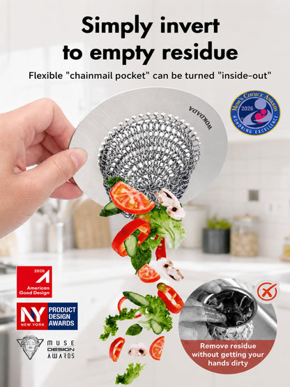 WOKDADA Reversible Kitchen Sink Strainer & Stopper, Easy-Clean & Anti-Clog Kitchen Sink Plug