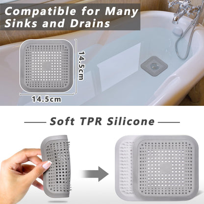Alyvisun 2Pcs Silicone Shower Hair Catcher with Suction Cup