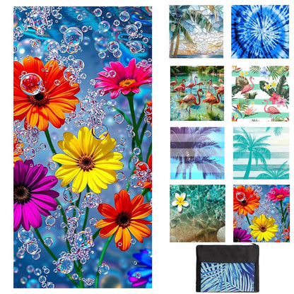 JAODFK Microfibre Beach Towel 71"X32" Quick Dry Lightweight Sand Free Large Thin Towels Travel Essentials For Adults Womens Swim Bath Accessories
