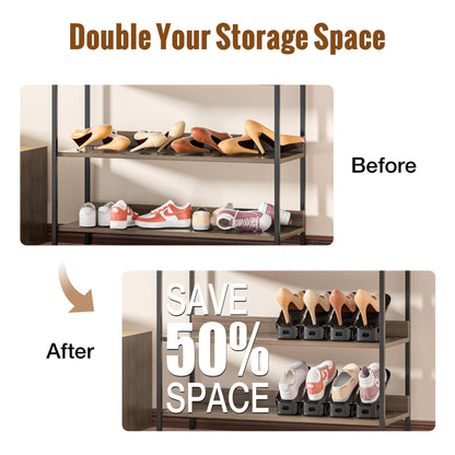 Neprock Shoe Storage Organizer, Adjustable Shoe Rack Shoes Slots Organizers Space Saver
