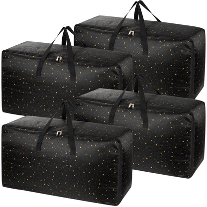4 pack Extra Large storage boxes with lids, Big Heavy Duty Waterproof Moving Clothes Boxes Storage Bags Containers for House